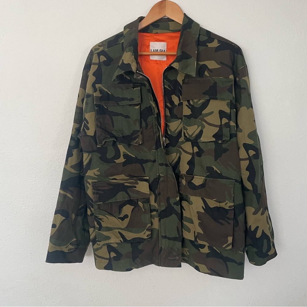 I Am Gia Jacket Camo Jacket Oversize Tarantino Camouflage  Green Big pockets